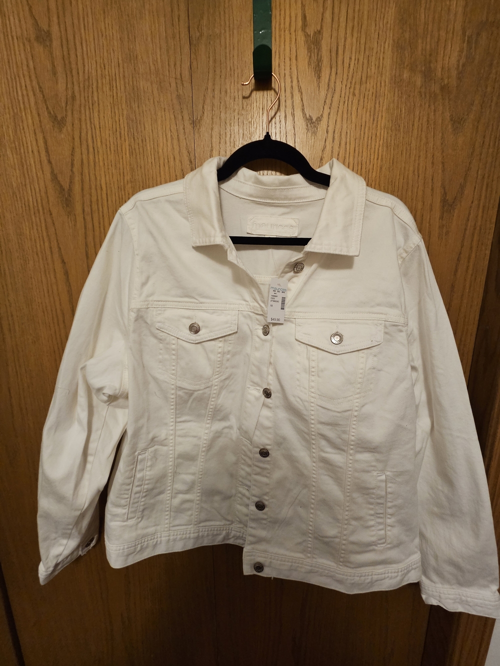 Maurices White Denim Jacket with Button Front